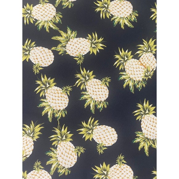 ECHO 100% Silk Pineapple Black Yellow Tropical Print Scarf Chic Vintage Inspired - Picture 3 of 6